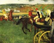 Edgar Degas, The Race Track Amateur Jockeys near a Carriage